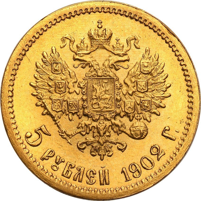 Rosja. Mikołaj II, 5 rubli 1902 AP